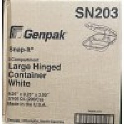 SN203-9.25x9.25 3-Comp. Container (Genpak)-200/Case