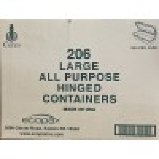 206 White Foam Container (L) (Ecopax)-200/Case