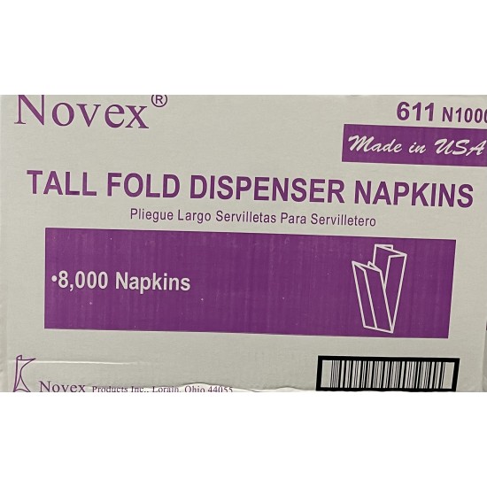 Tall Fold Napkins (611-N1000) - 8,000 / Case