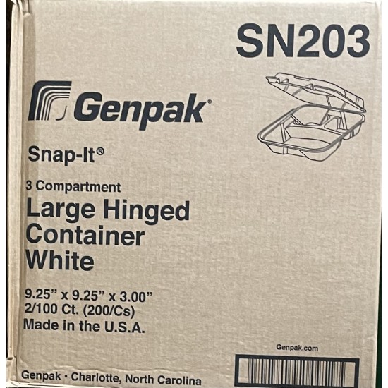 Large Hinged Container (Genpak)-200/Case