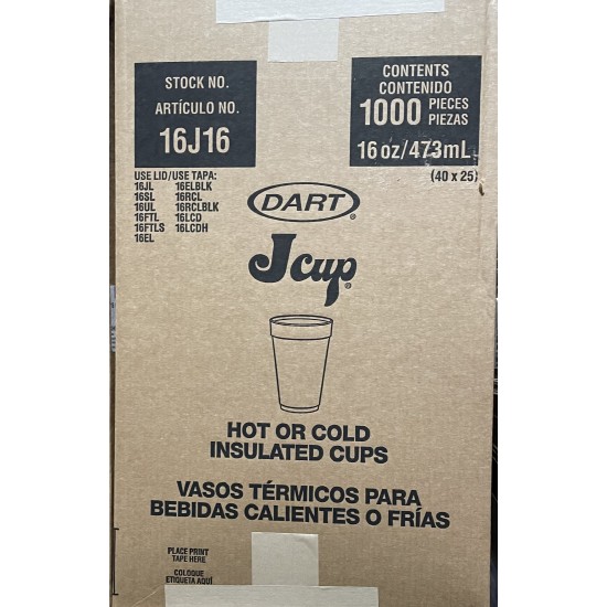 16oz Cups (16J16 Dart)-1000/Case