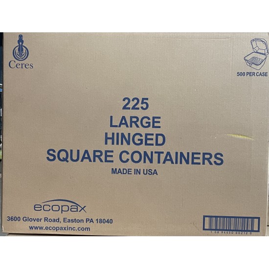 Hinged Square Container (Ceres)-500/Case