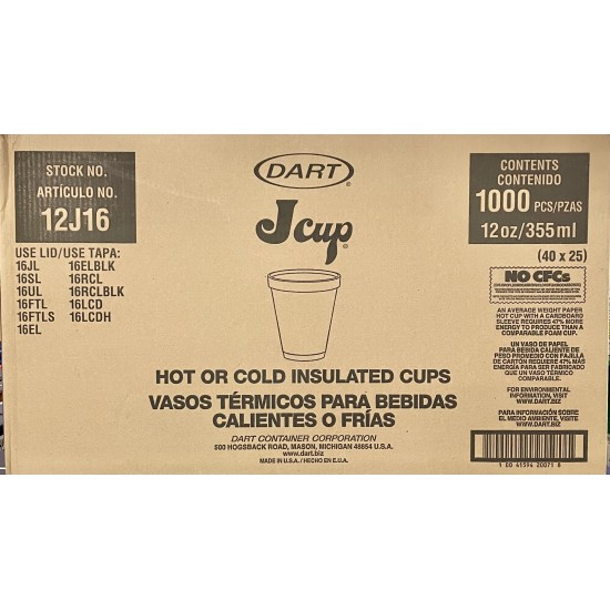 12oz Dart Cup (12J16)- 1000/Case