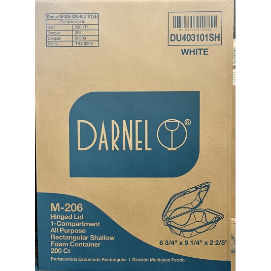 206 White Foam Container (Darnel)-200/Case