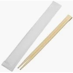 Conjoined Bamboo Chopsticks in White Envelopes/Case